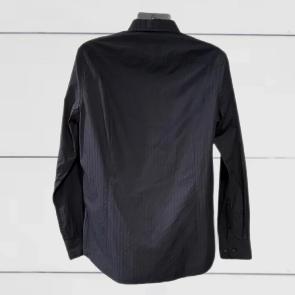 Kenneth Cole New York Men’s Blue Dress Shirt with Tonal Stripes - Size Large